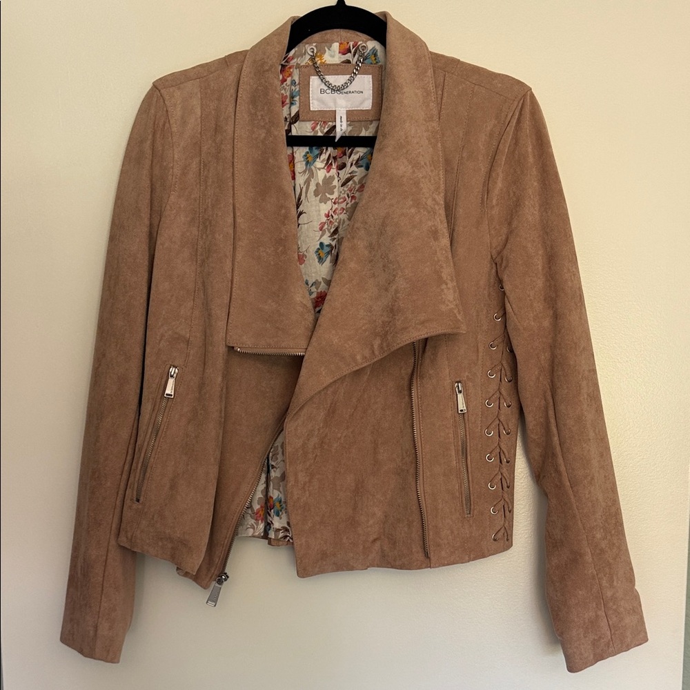 BCBGeneration Brown Suede Leather Jacket